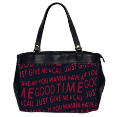 Motivational Phrase Motif Typographic Collage Pattern Oversize Office Handbag (2 Sides) by dflcprintsclothing