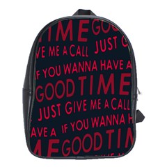 Motivational Phrase Motif Typographic Collage Pattern School Bag (xl) by dflcprintsclothing