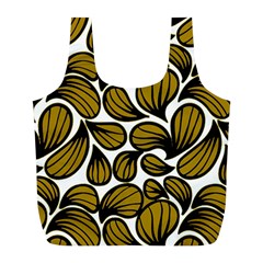 Gold Leaves Full Print Recycle Bag (l) by AngelsForMe