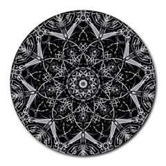 Black And White Pattern Round Mousepads by Sobalvarro