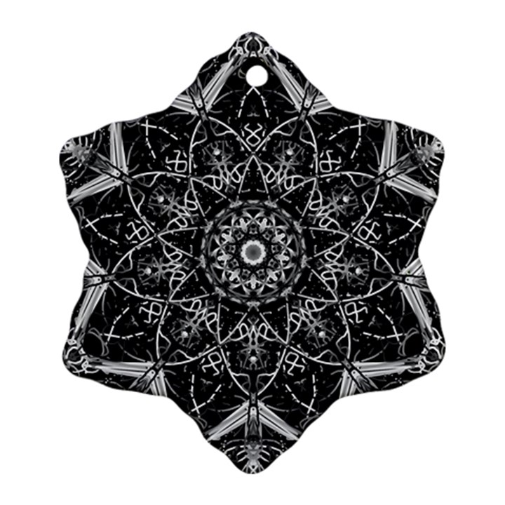 Black And White Pattern Snowflake Ornament (Two Sides)