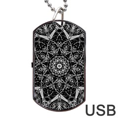 Black And White Pattern Dog Tag Usb Flash (one Side) by Sobalvarro
