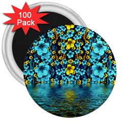 Flower Island And A Horizon 3  Magnets (100 Pack) by pepitasart