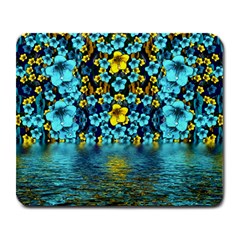 Flower Island And A Horizon Large Mousepads by pepitasart