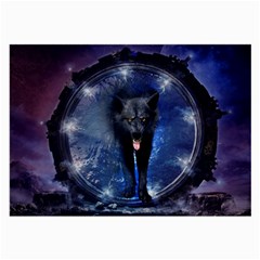 Awesome Wolf In The Gate Large Glasses Cloth by FantasyWorld7