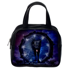 Awesome Wolf In The Gate Classic Handbag (one Side) by FantasyWorld7