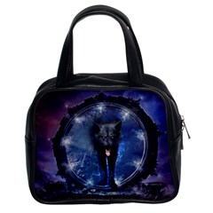 Awesome Wolf In The Gate Classic Handbag (two Sides)