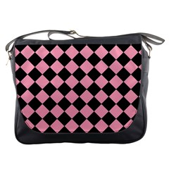 Block Fiesta Black And Flamingo Pink Messenger Bag by FashionBoulevard