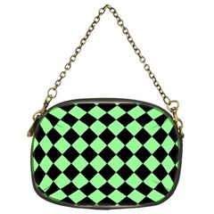 Block Fiesta Black And Mint Green Chain Purse (one Side)