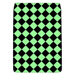 Block Fiesta Black And Mint Green Removable Flap Cover (l) by FashionBoulevard