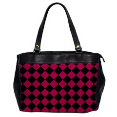 Block Fiesta Black And Peacock Pink Oversize Office Handbag by FashionBoulevard