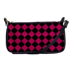 Block Fiesta Black And Peacock Pink Shoulder Clutch Bag by FashionBoulevard