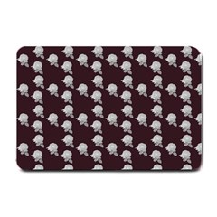 White Rose In Maroon Small Doormat 
