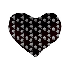 White Rose In Maroon Standard 16  Premium Heart Shape Cushions by snowwhitegirl