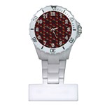 Rose Maroon Plastic Nurses Watch Front