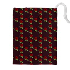 Rose Maroon Drawstring Pouch (5xl) by snowwhitegirl