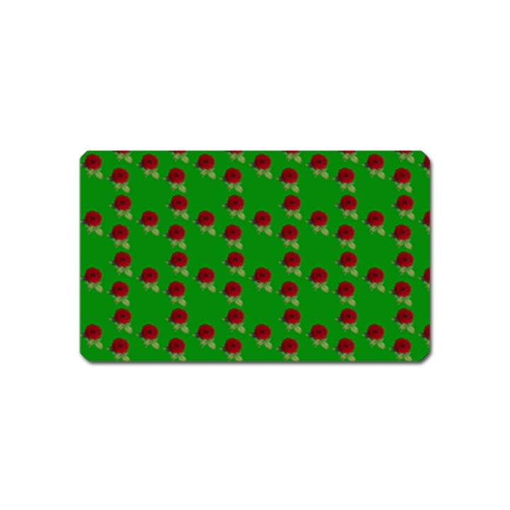 Rose In Green Magnet (Name Card)