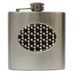 White Rose In Brown Hip Flask (6 Oz) by snowwhitegirl