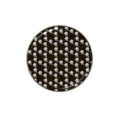 White Rose In Brown Hat Clip Ball Marker (10 Pack)