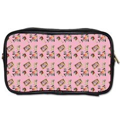 Robin Art Pink Pattern Toiletries Bag (two Sides) by snowwhitegirl