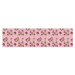 Robin Art Pink Pattern Satin Scarf (oblong)