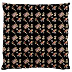 Robin Art Black Pattern Large Cushion Case (One Side) Front