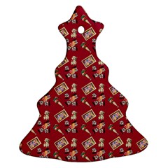 Robin Art Red Pattern Christmas Tree Ornament (two Sides) by snowwhitegirl