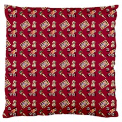 Robin Art Red Pattern Large Cushion Case (one Side) by snowwhitegirl