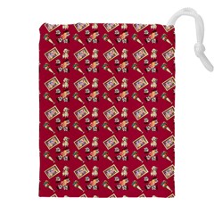 Robin Art Red Pattern Drawstring Pouch (5xl) by snowwhitegirl