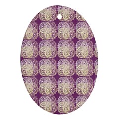 Doily Only Pattern Purple Oval Ornament (two Sides) by snowwhitegirl