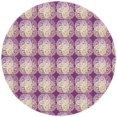 Doily Only Pattern Purple Wooden Puzzle Round by snowwhitegirl