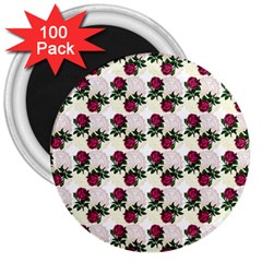 Doily Rose Pattern White 3  Magnets (100 Pack) by snowwhitegirl