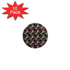 Doily Rose Pattern Black 1  Mini Magnet (10 Pack)  by snowwhitegirl