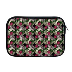 Doily Rose Pattern Black Apple Macbook Pro 17  Zipper Case by snowwhitegirl