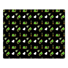 Green Elephant Pattern Double Sided Flano Blanket (large)  by snowwhitegirl