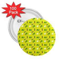 Green Elephant Pattern Yellow 2 25  Buttons (100 Pack)  by snowwhitegirl
