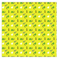 Green Elephant Pattern Yellow Large Satin Scarf (square) by snowwhitegirl