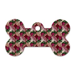 Doily Rose Pattern Red Dog Tag Bone (two Sides) by snowwhitegirl