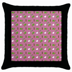 Green Elephant Pattern Mauve Throw Pillow Case (black) by snowwhitegirl