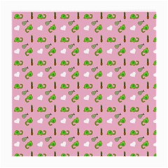 Green Elephant Pattern Pink Medium Glasses Cloth (2 Sides) by snowwhitegirl