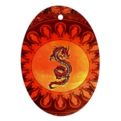 Wonderful Chinese Dragon Ornament (oval) by FantasyWorld7