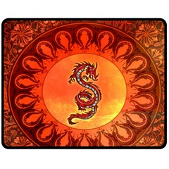 Wonderful Chinese Dragon Fleece Blanket (medium)  by FantasyWorld7