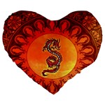 Wonderful Chinese Dragon Large 19  Premium Heart Shape Cushions Front