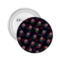 Dark Floral Butterfly Blue 2.25  Buttons