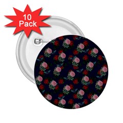 Dark Floral Butterfly Blue 2.25  Buttons (10 pack) 