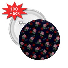 Dark Floral Butterfly Blue 2.25  Buttons (100 pack) 