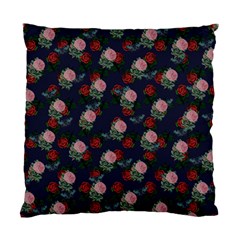 Dark Floral Butterfly Blue Standard Cushion Case (Two Sides)