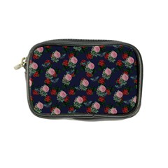 Dark Floral Butterfly Blue Coin Purse