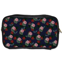 Dark Floral Butterfly Blue Toiletries Bag (One Side)