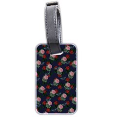 Dark Floral Butterfly Blue Luggage Tag (two sides)